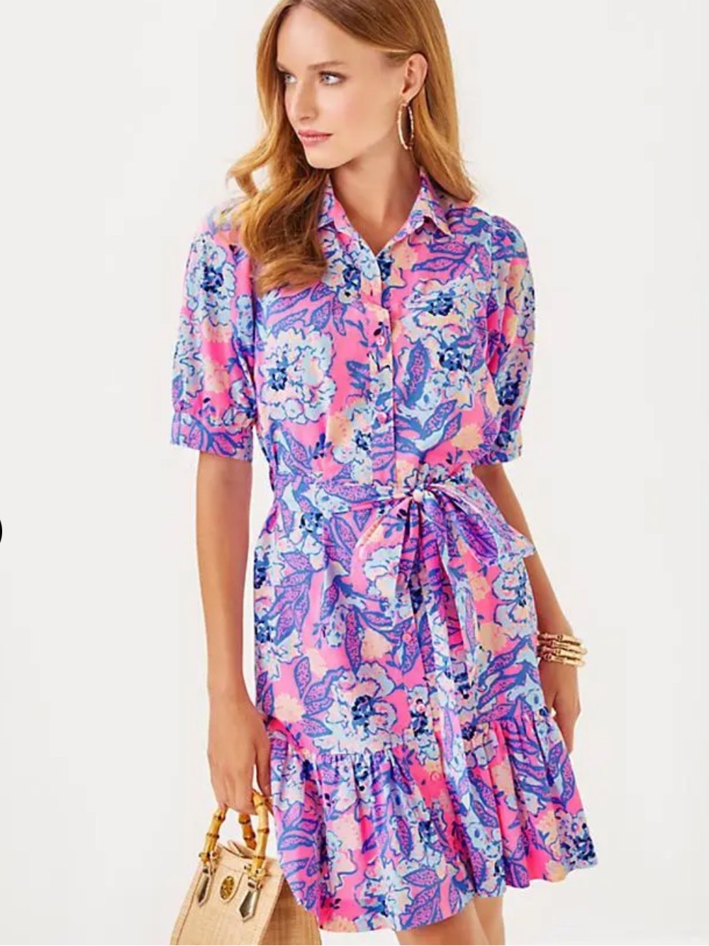 NEW! Lilly Pulitzer Women's Sashria Shirt Dress In Totally Koalified sz 10